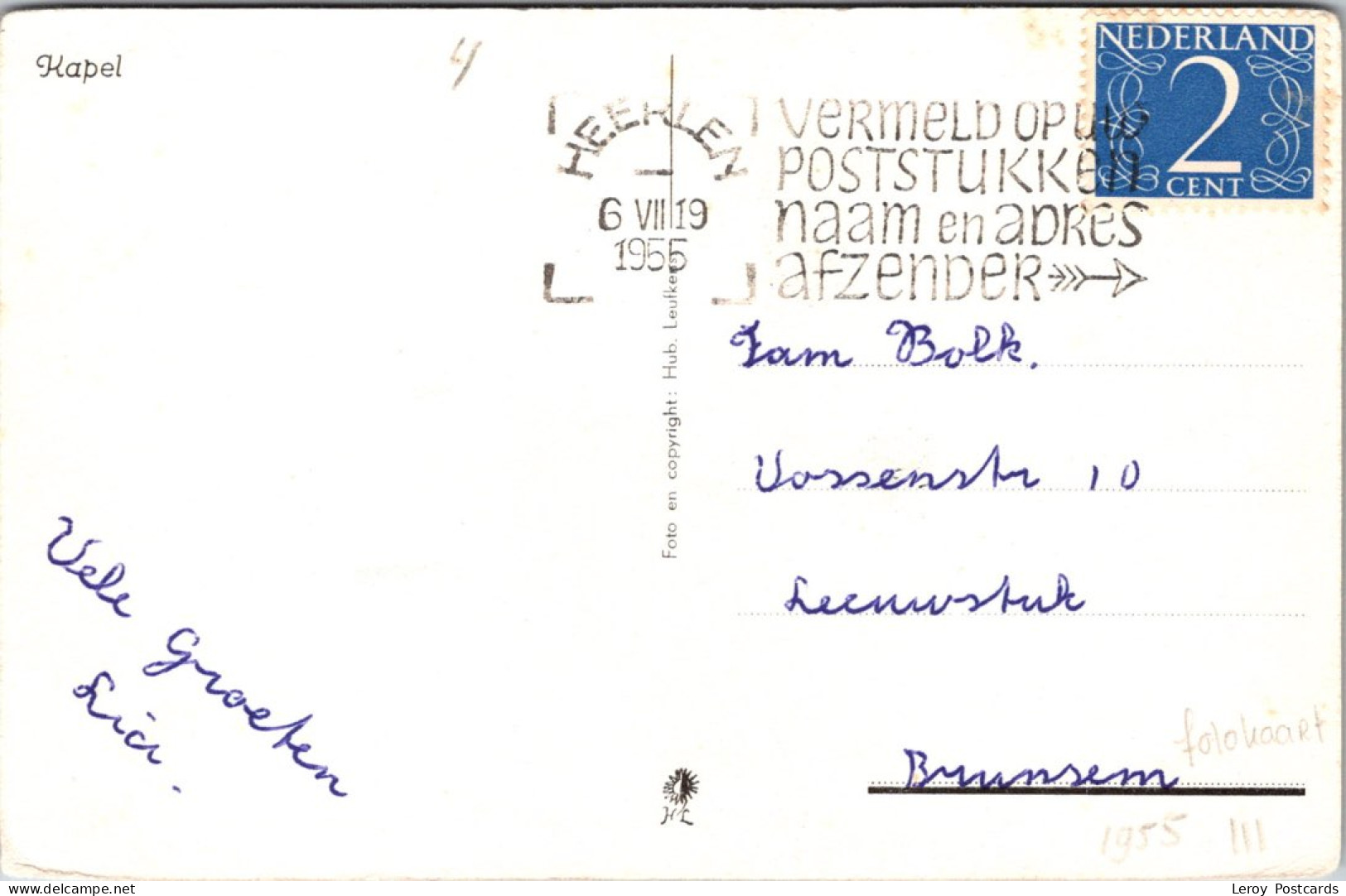 #3098 - Heerlen, Retraitehuis, Fotokaart 1955 (LB) - Heerlen
