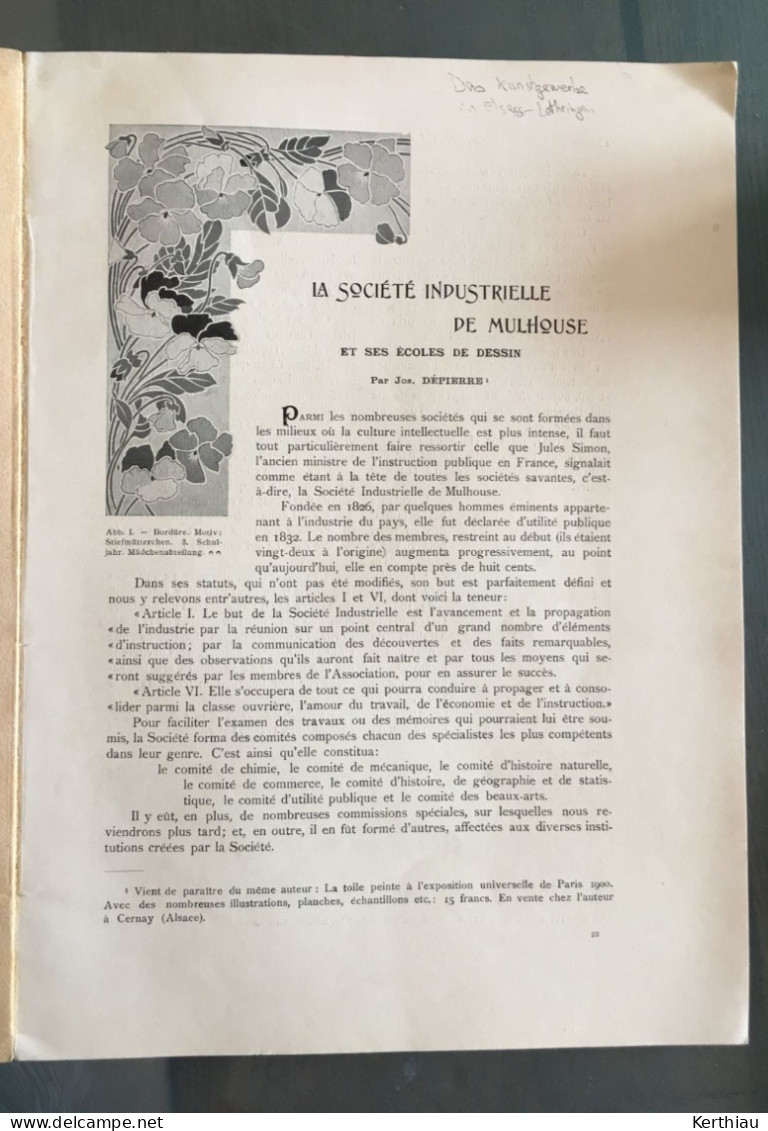 Das Kunstgewerbe In Elsass-Lothringen (2è Année, 1901) - Grafik & Design