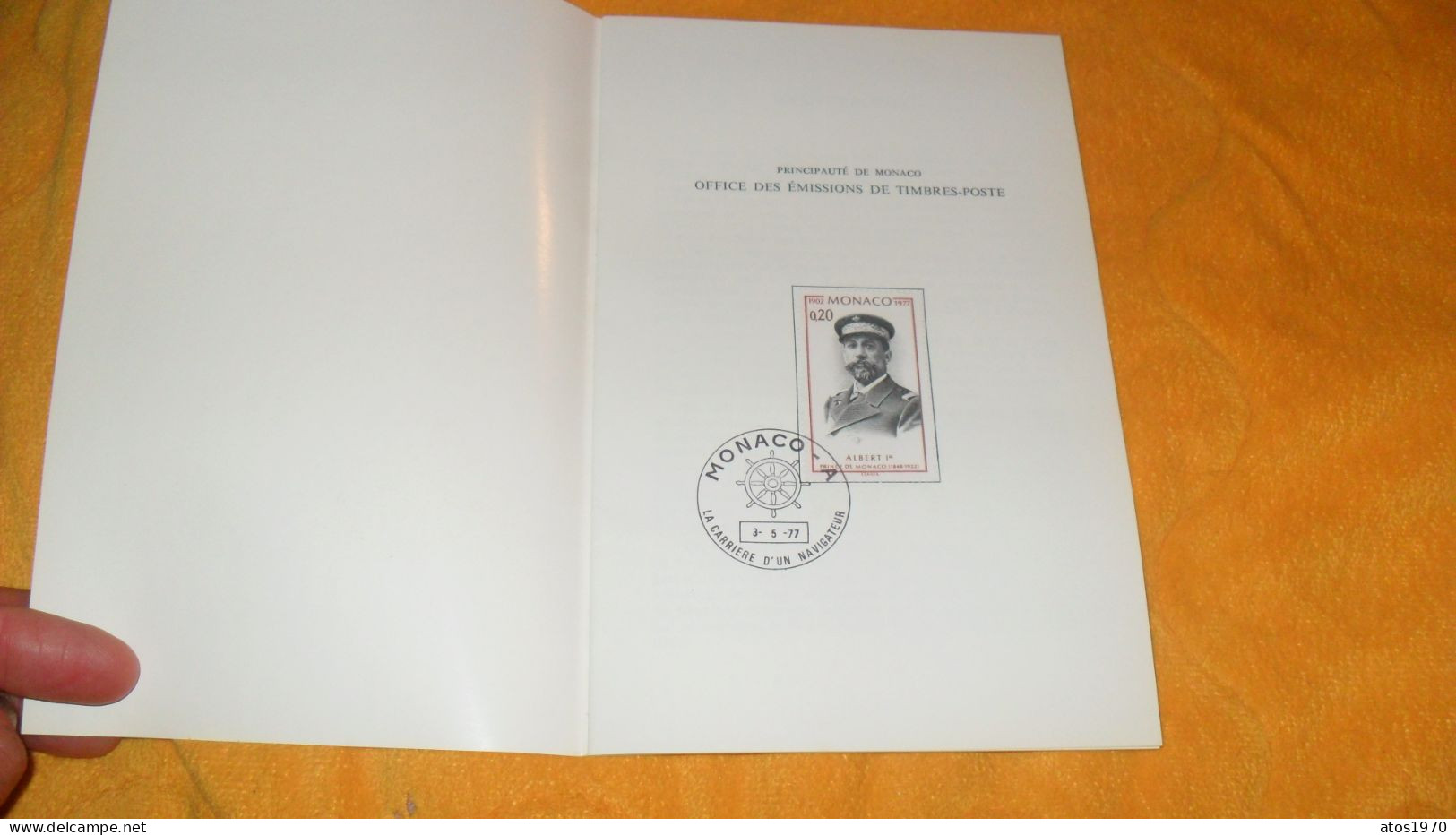 BROCHURE DOCUMENT PHILATELIQUE DE 1977../ LA CARRIERE D'UN NAVIGATEUR..CACHET MONACO + TIMBRE - Brieven En Documenten