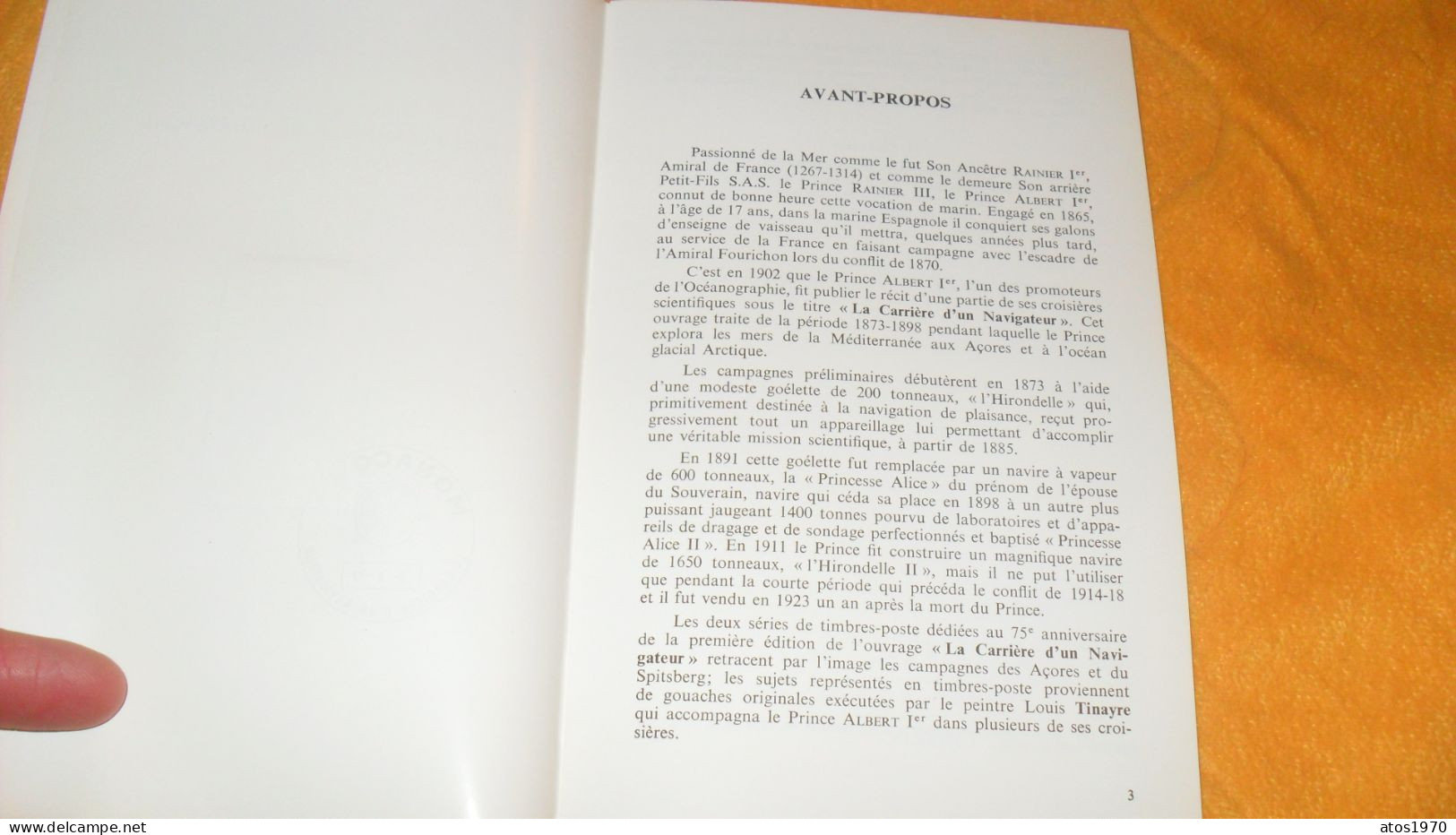 BROCHURE DOCUMENT PHILATELIQUE DE 1977../ LA CARRIERE D'UN NAVIGATEUR..CACHET MONACO + TIMBRE - Lettres & Documents