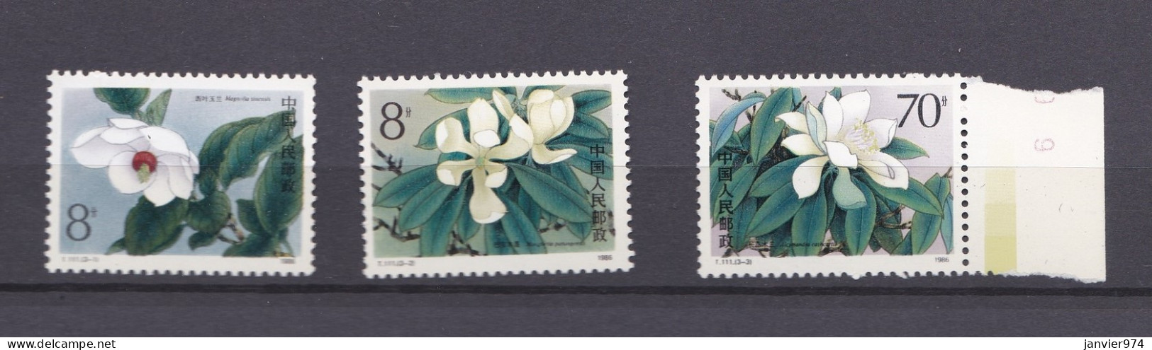 Chine 1986, Fleur , Magnolia, La Serie Complète 2086 à 2088, 3 Timbres Neufs , Voir Scan Recto Verso - Ongebruikt