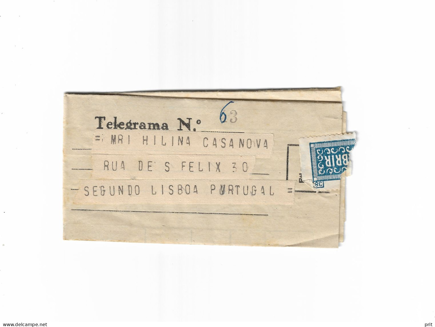 Telegram Telegrama From Tetuan Spanish Morocco Via Madrid To Lisbon Telegrafos Lisboa Portugal 1949 Rare Item - Storia Postale