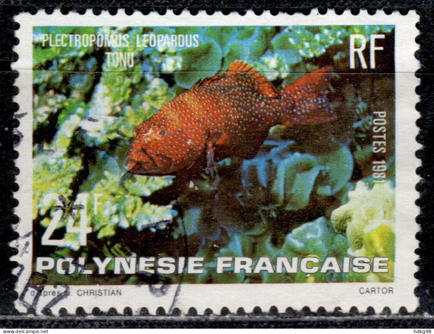 F P+ Polynesien 1981 Mi 324 Fisch - Gebraucht