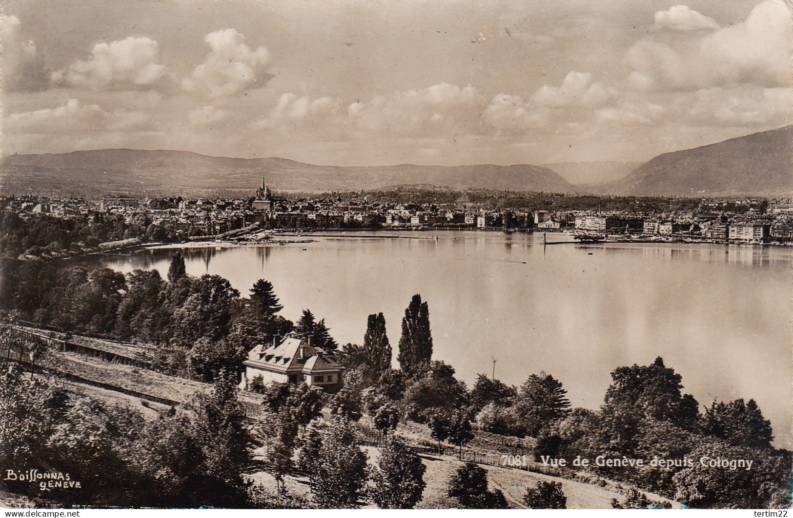 VUE DE GENEVE DEPUIS COLOGNY . SUISSE - Cologny