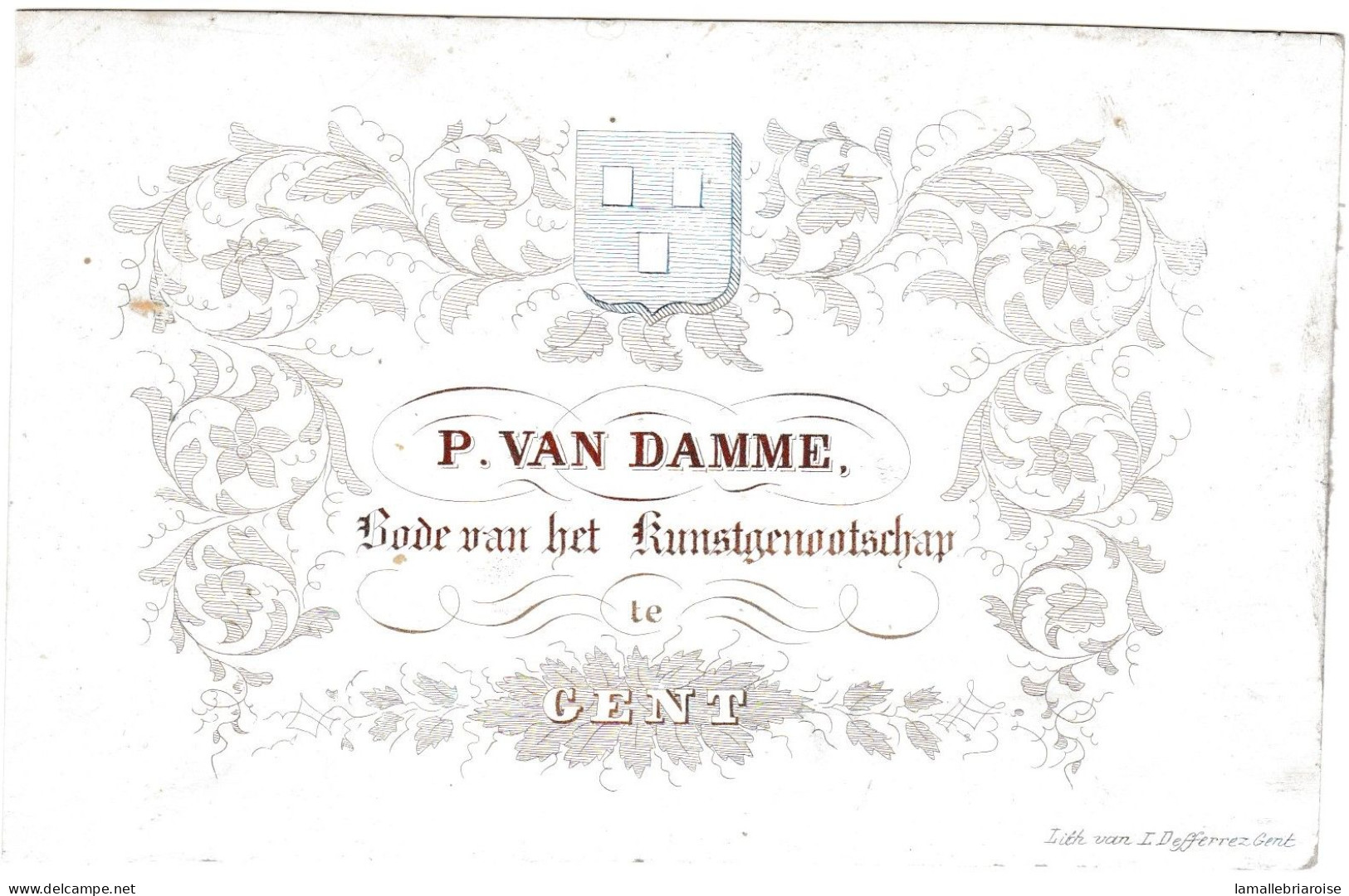 Belgique "Carte Porcelaine" Porseleinkaart, P. Van Damme, GENT, Dim:130 X 84mm - Cartoline Porcellana