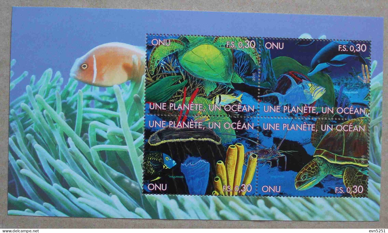 N-U-C Ge10-01 : Nations-Unies Genève - Fonds Marins, Murène, Tortues Marines, Coraux, Langouste, Poissons - Neufs