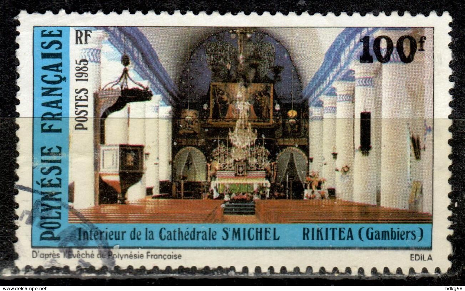 F P+ Polynesien 1985 Mi 440 Kirche - Used Stamps