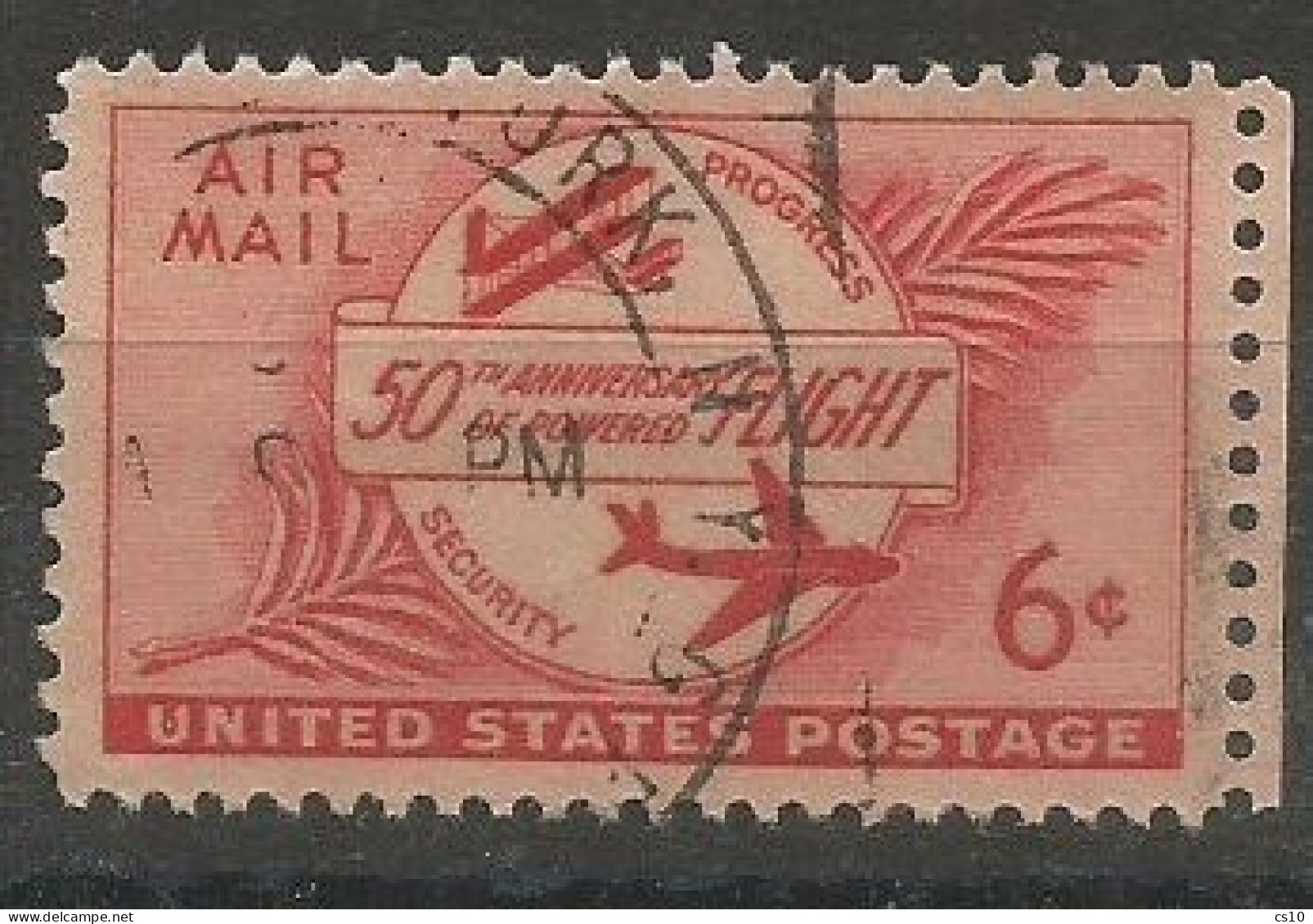 USA Airpost Air Mail 1953 50th First Powered Flight C.6 SC.#C47 - VFU Condition - 2a. 1941-1960 Oblitérés