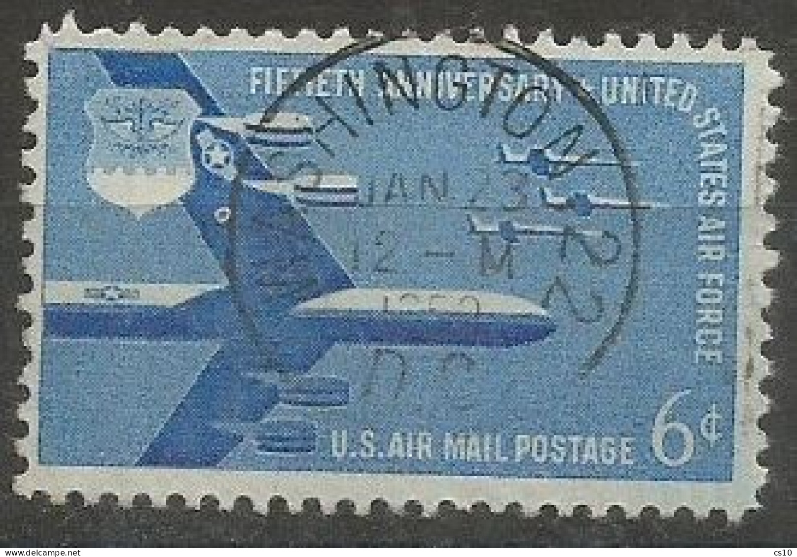 USA Airpost Air Mail 1957 US Air Force  C.6 SC.#C49 - VFU Condition - 2a. 1941-1960 Usati