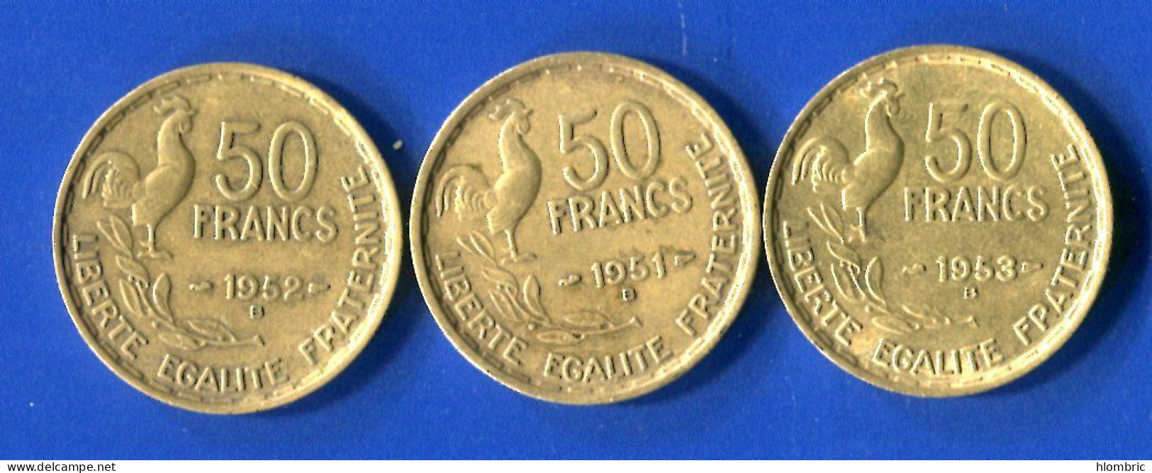 50  Fr  1951 B +1952 B +1953 B - 50 Francs