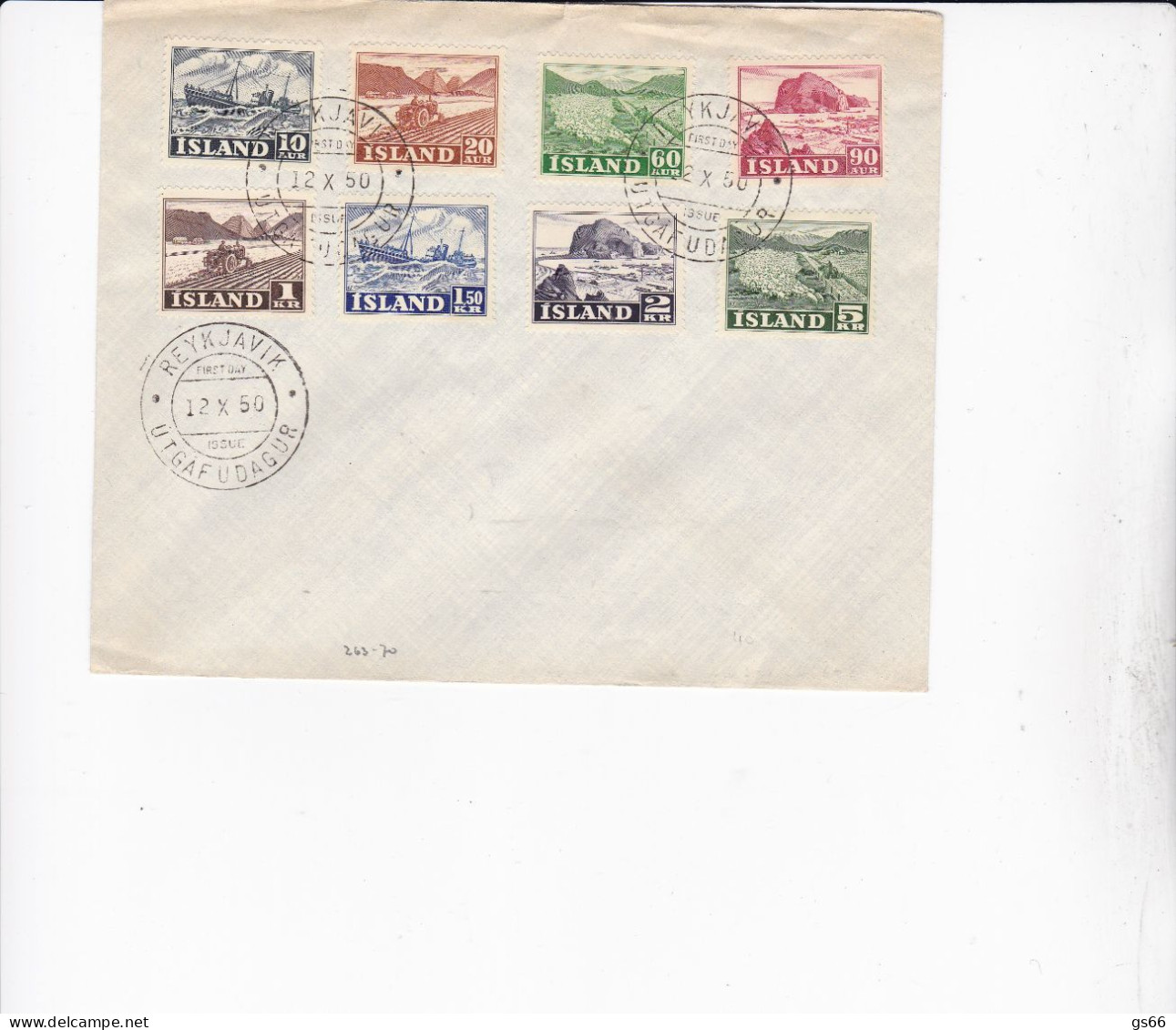 Island, 1950, 263/70,  FDC, Freimarken: Fischerei Und Landwirtschaft. - Covers & Documents