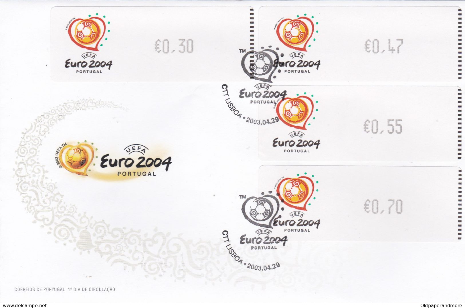 Portugal Stamps -  2004 ATM  - EURO 2004  - FRAMA - LABELS - FDC - FIRST DAY COVER - FDC