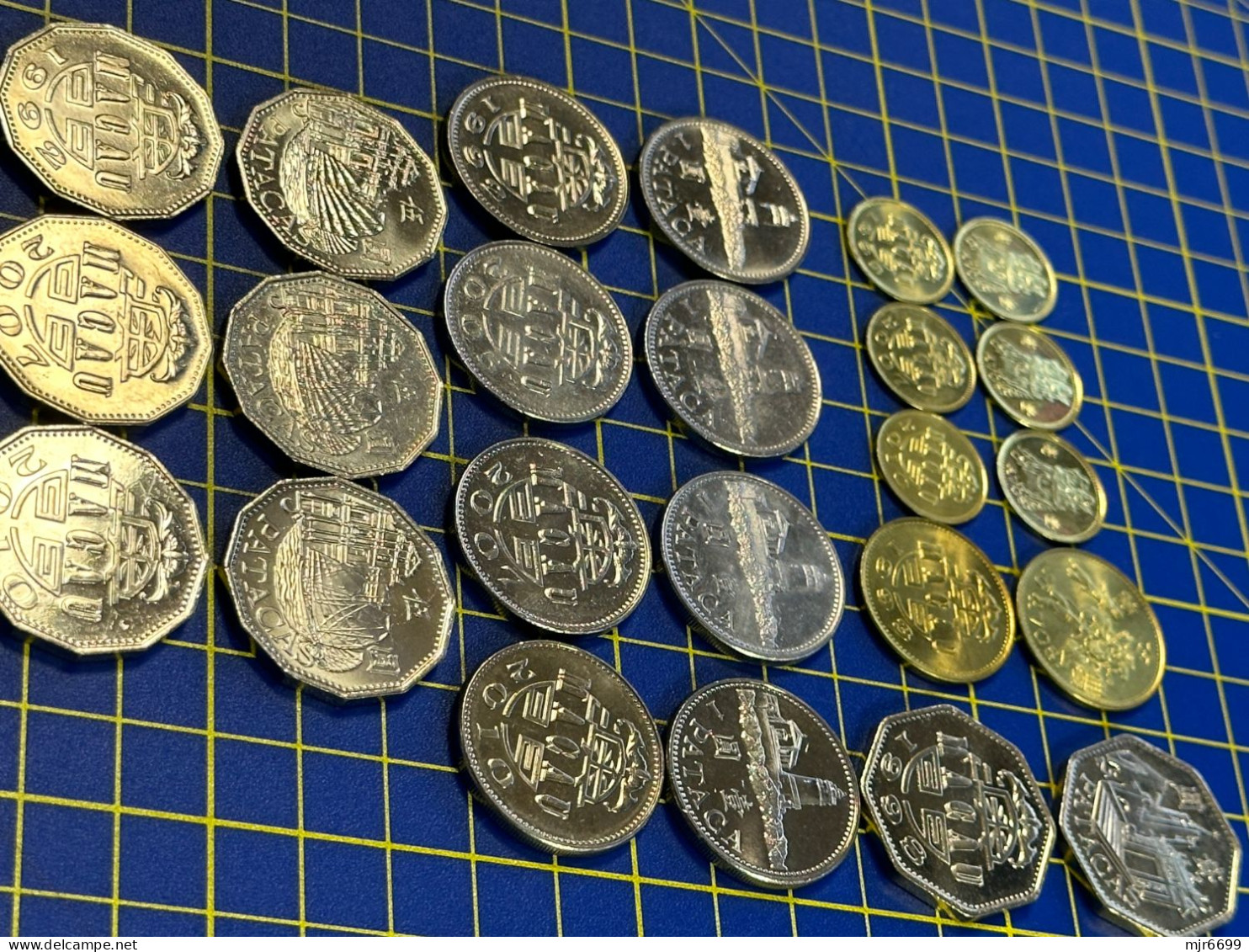 MACAU 1993 - 2010 COLLECTION OF 12 COINS, MOSTLY UNC+AUNC+VERYFINE USED. PHOTOS SHOWING BOTH SIDE OF THE COINS