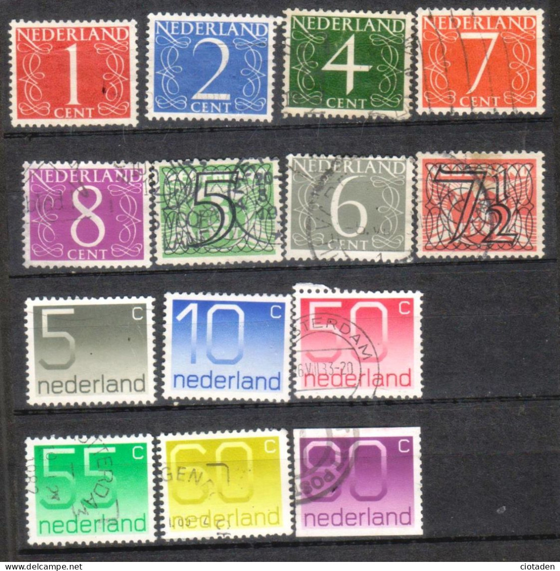 PAYS BAS - Nederland - 1946 - 1957 - 14 Timbres Chiffres - Otros & Sin Clasificación