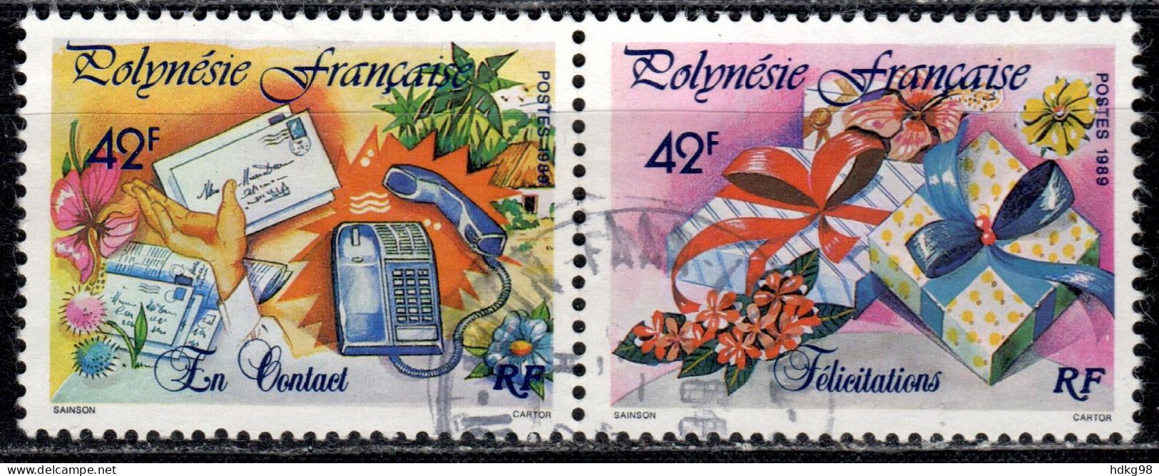 F P+ Polynesien 1989 Mi 540-41 Grußmarken - Used Stamps