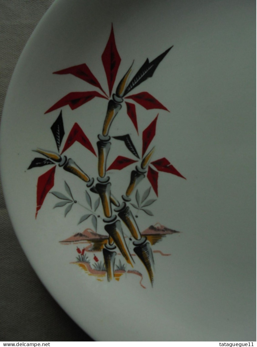 Ancien - Plat De Service Ovale Bambou Washington Pottery LTD England - Zonder Classificatie