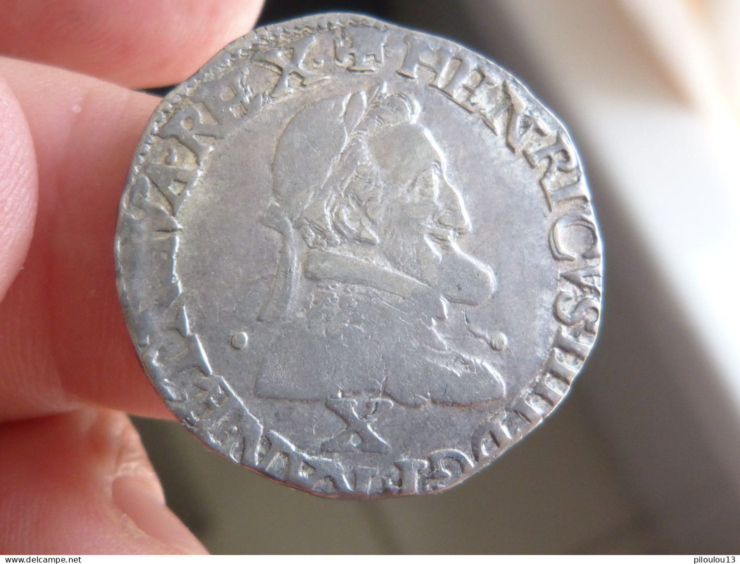 Rare 1/2 Franc D'Henri IV 1597 X (Amiens) - 1589-1610 Enrique IV