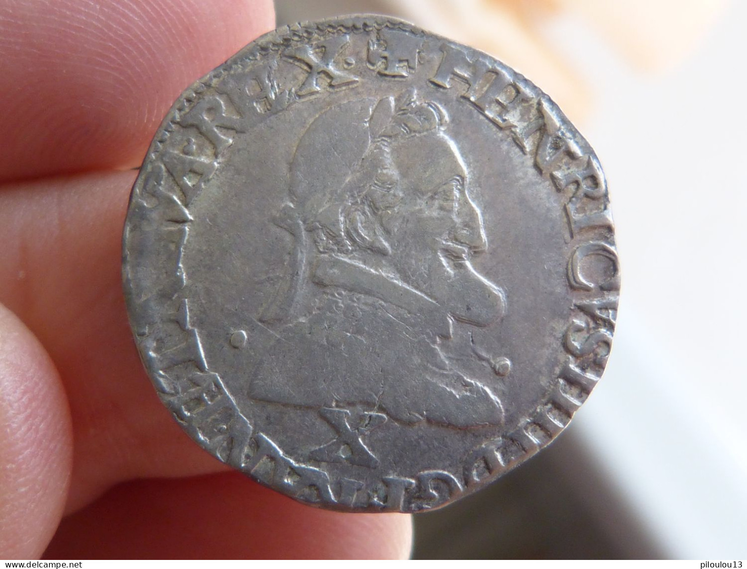 Rare 1/2 Franc D'Henri IV 1597 X (Amiens) - 1589-1610 Enrico IV