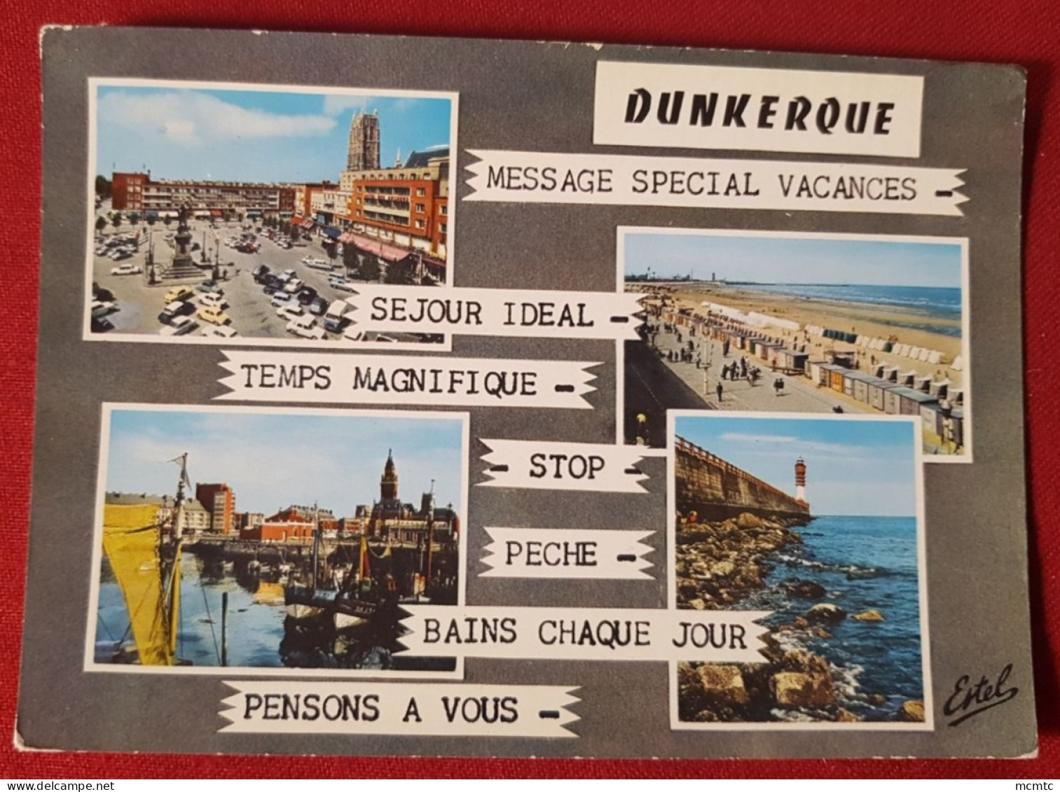 CPM - Dunkerque -(Nord) - Place Jean Bart - La Plage - Le Port - La Jetée Et Sa Balise - Dunkerque