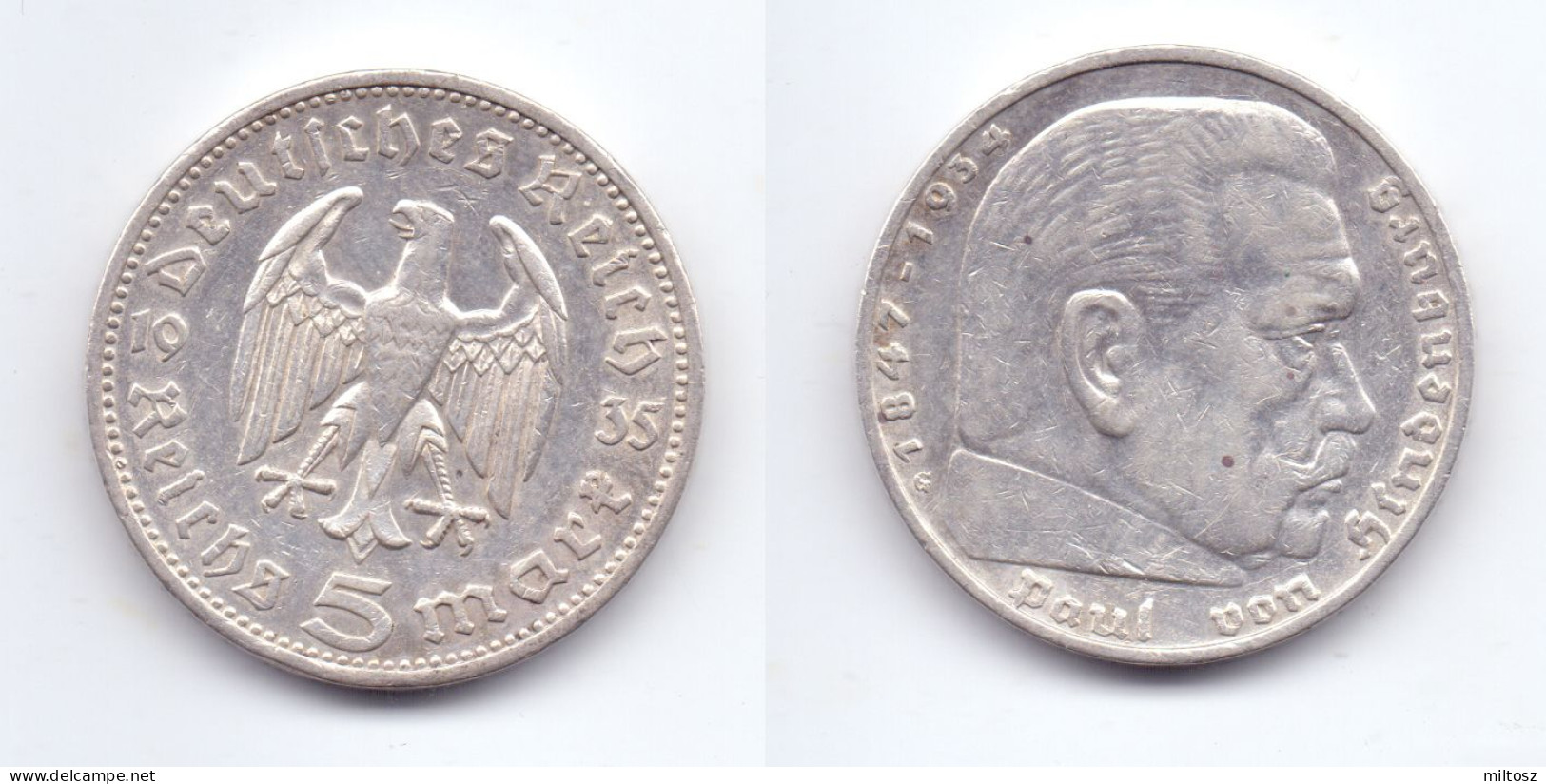 Germany 5 Reichsmark 1935 G - 5 Reichsmark