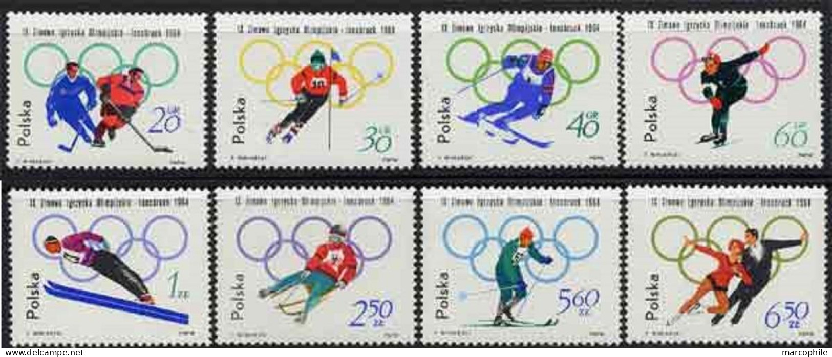 JEUX OLYMPIQUES HIVER INNSBRUCK / 1964 POLOGNE # 1322 A 1329 ** / COTE 6.50 EURO (ref 6275f) - Inverno1964: Innsbruck