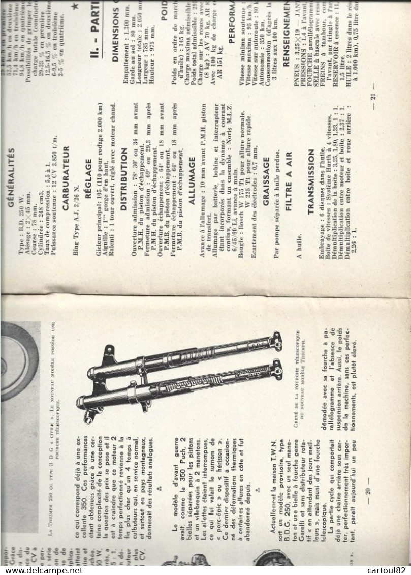 33 A Revue Bon état RTM Revue Technique Motocycliste Triumph Twn 1950 Environ  45 Pages - Motorrad