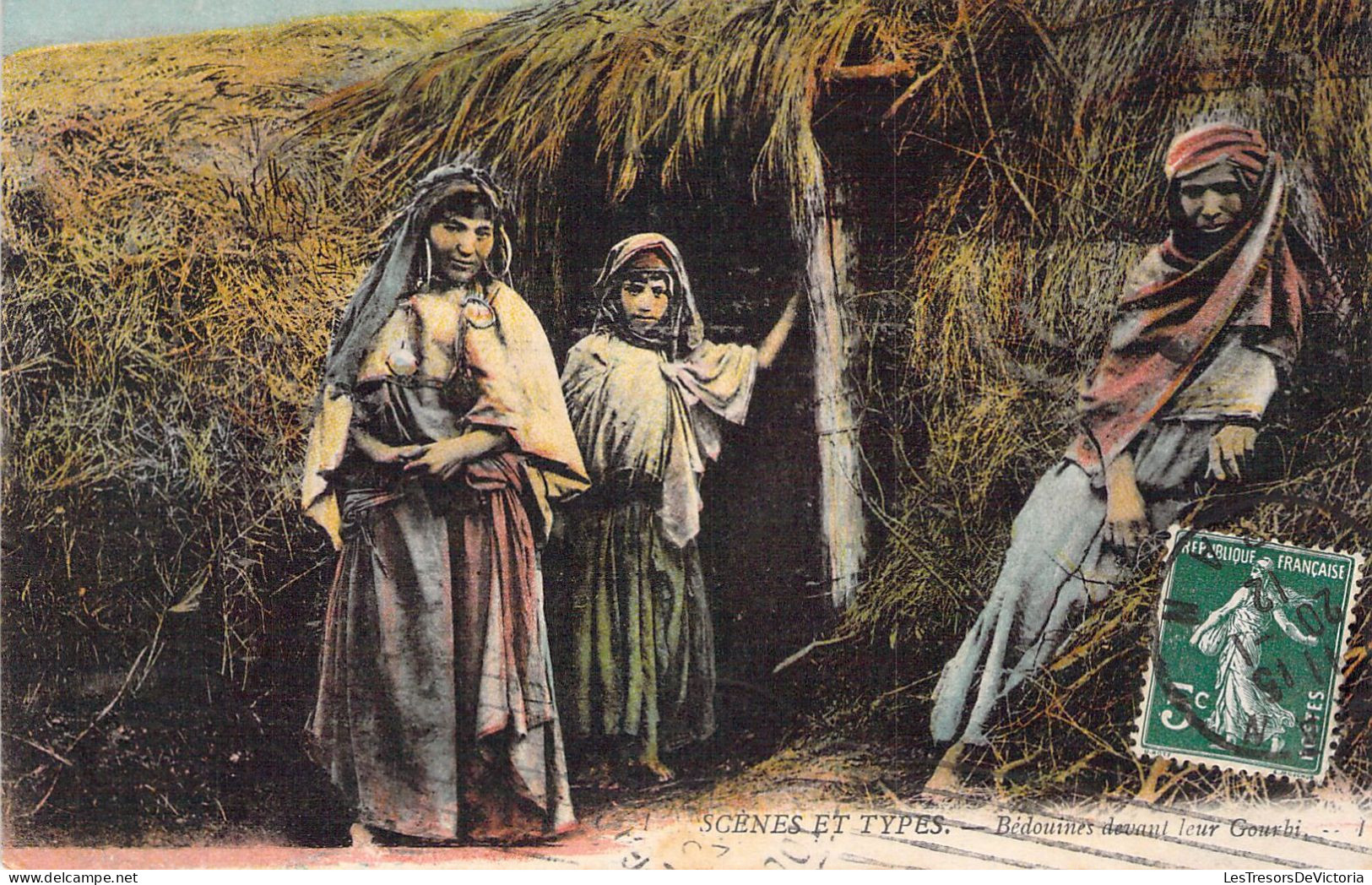 MAROC - Scènes Et Types - Bédouines Devant Leur Gourbi - Carte Postale Ancienne - Sonstige & Ohne Zuordnung