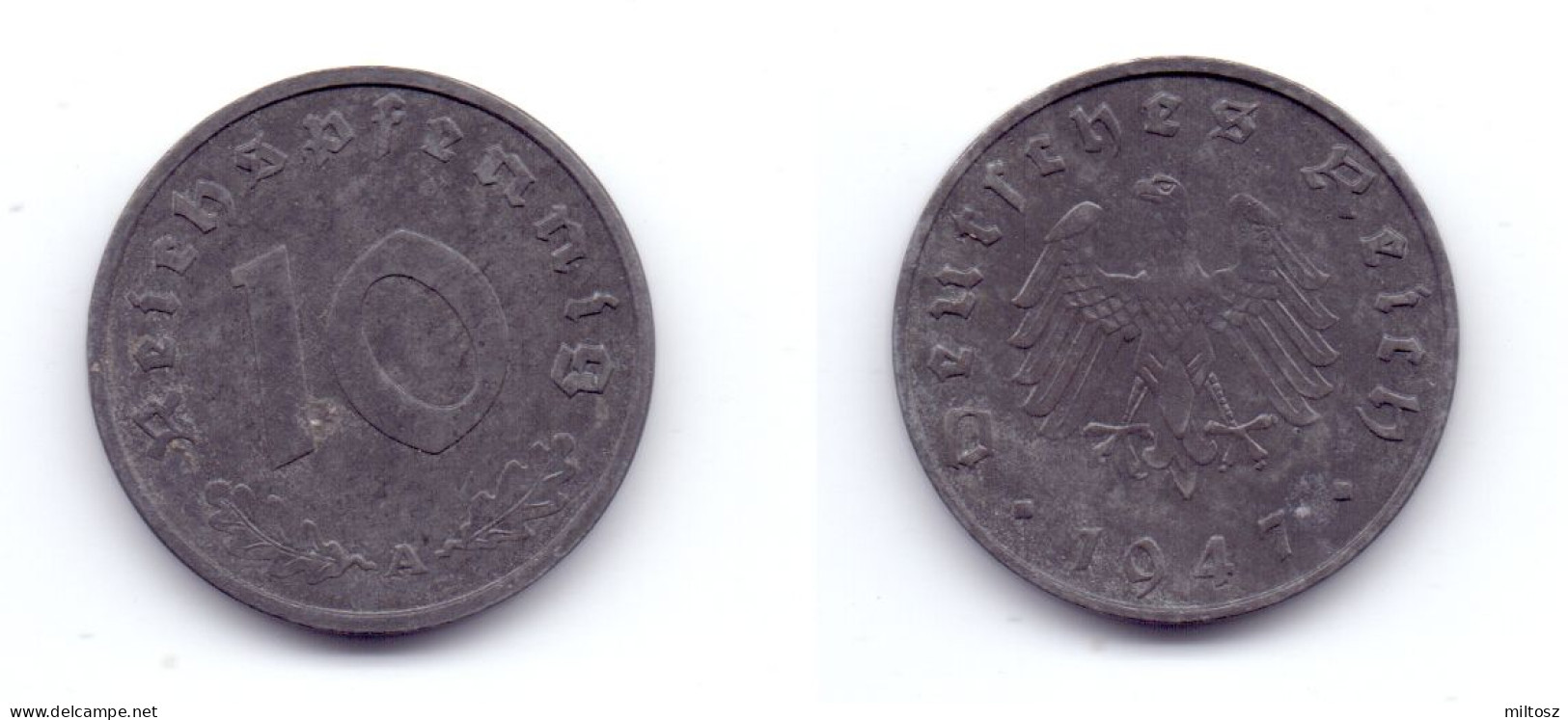Germany 10 Reichspfennig 1947 A Allied Occupation - 10 Reichspfennig