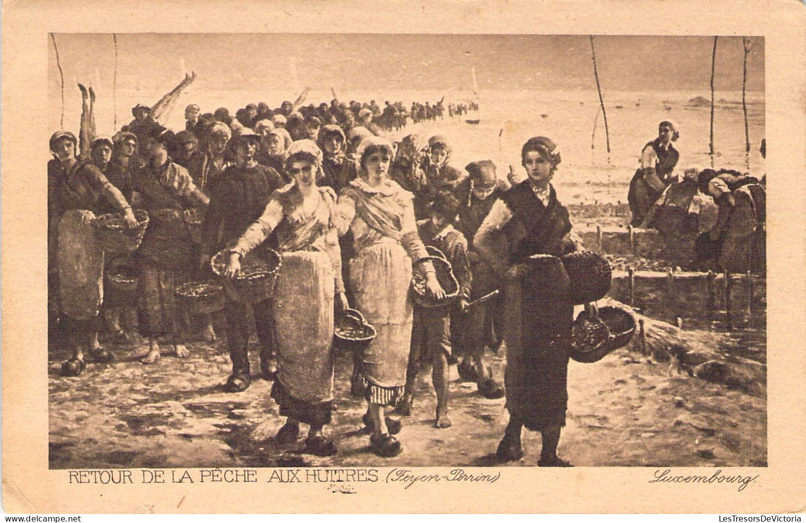 ART - Peinture - Retour De La Pêche Aux Huîtres - Ferjen Perrin - Luxembourg - Carte Postale Ancienne - Malerei & Gemälde