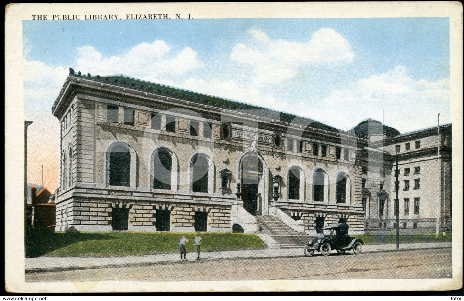 OLD PHOTO POSTCARD THE PUBLIC LIBRARY ELIZABETH NEW JERSEY USA - Elizabeth