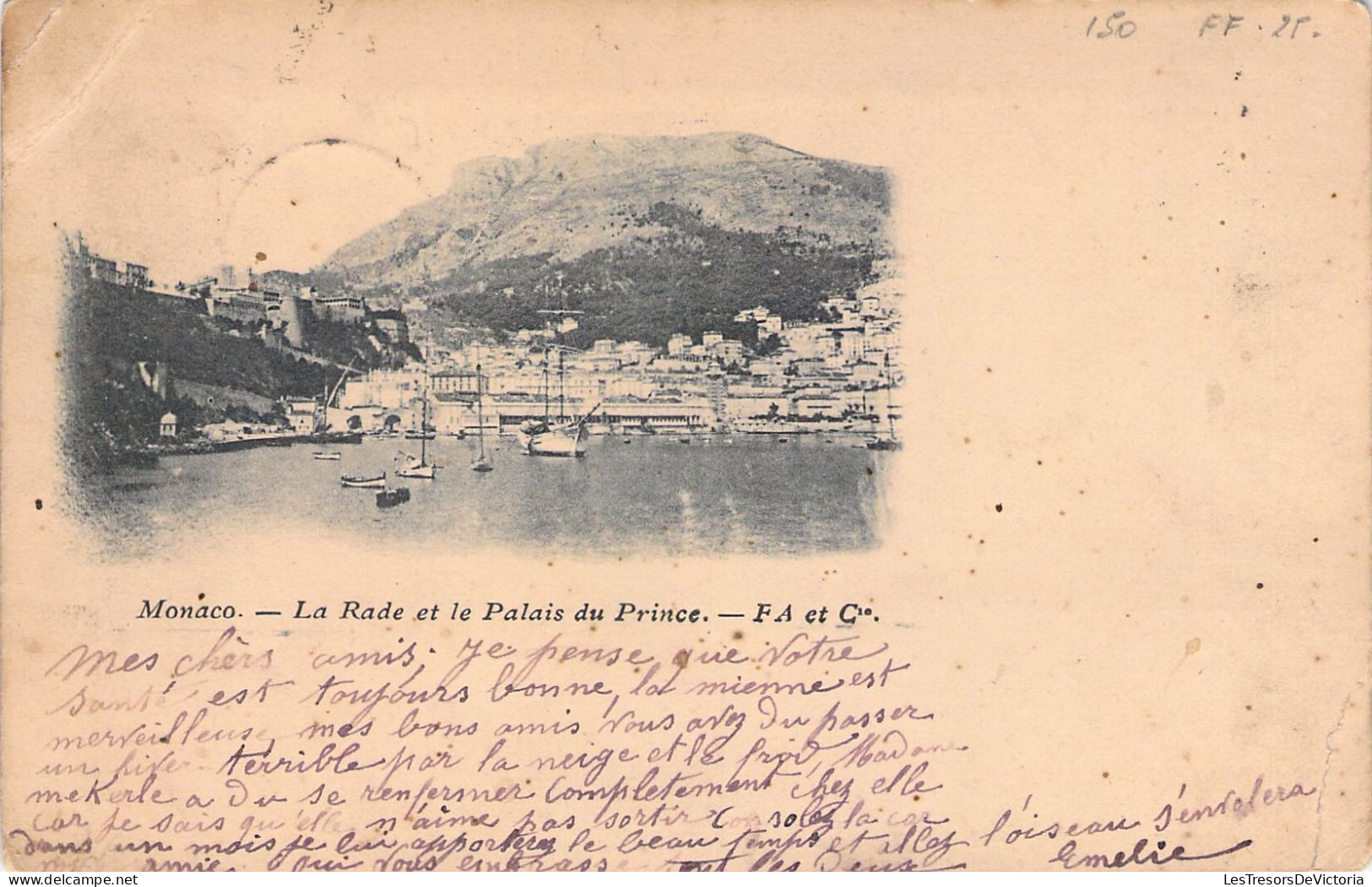 MONACO - La Rade Et Le Palais Princier - Carte Postale Ancienne - Palais Princier