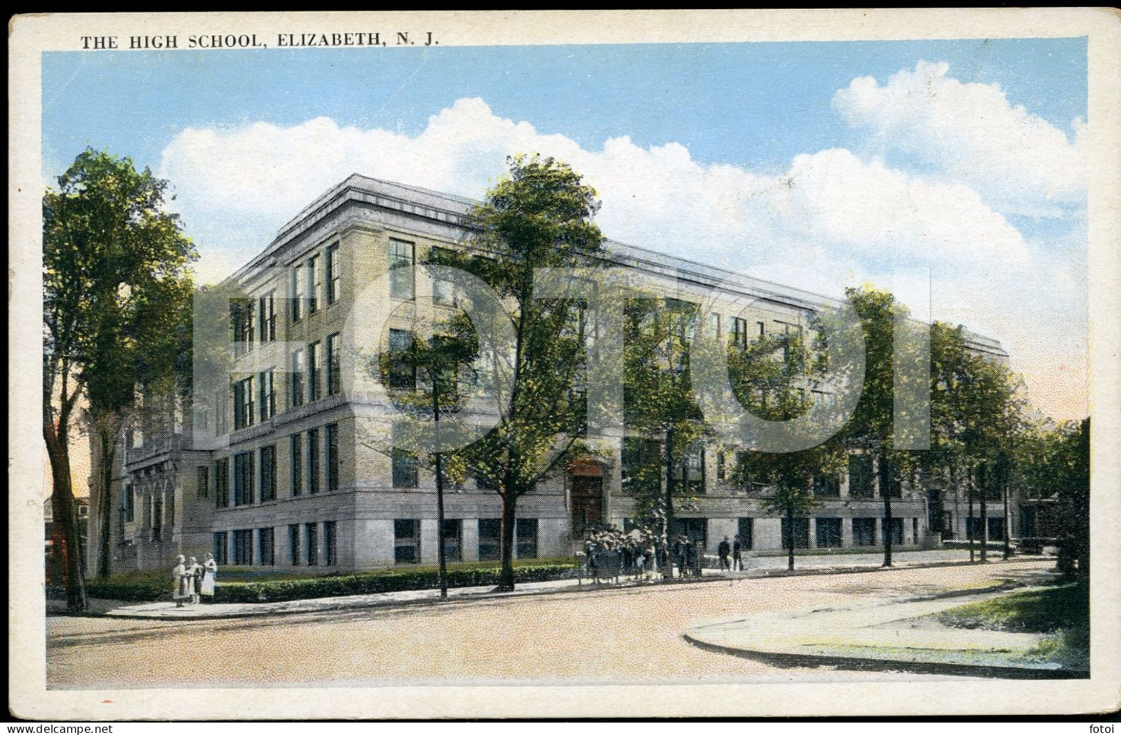 OLD PHOTO POSTCARD THE HIGH SCHOOL ELIZABETH NEW JERSEY USA - Elizabeth