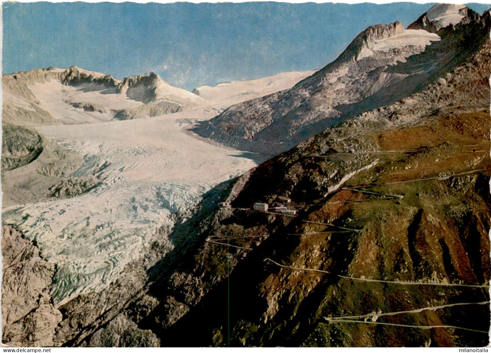 Rhonegletscher Mit Furkastrasse Und Galenstock (774) * 10. 8. 1959 - Lens