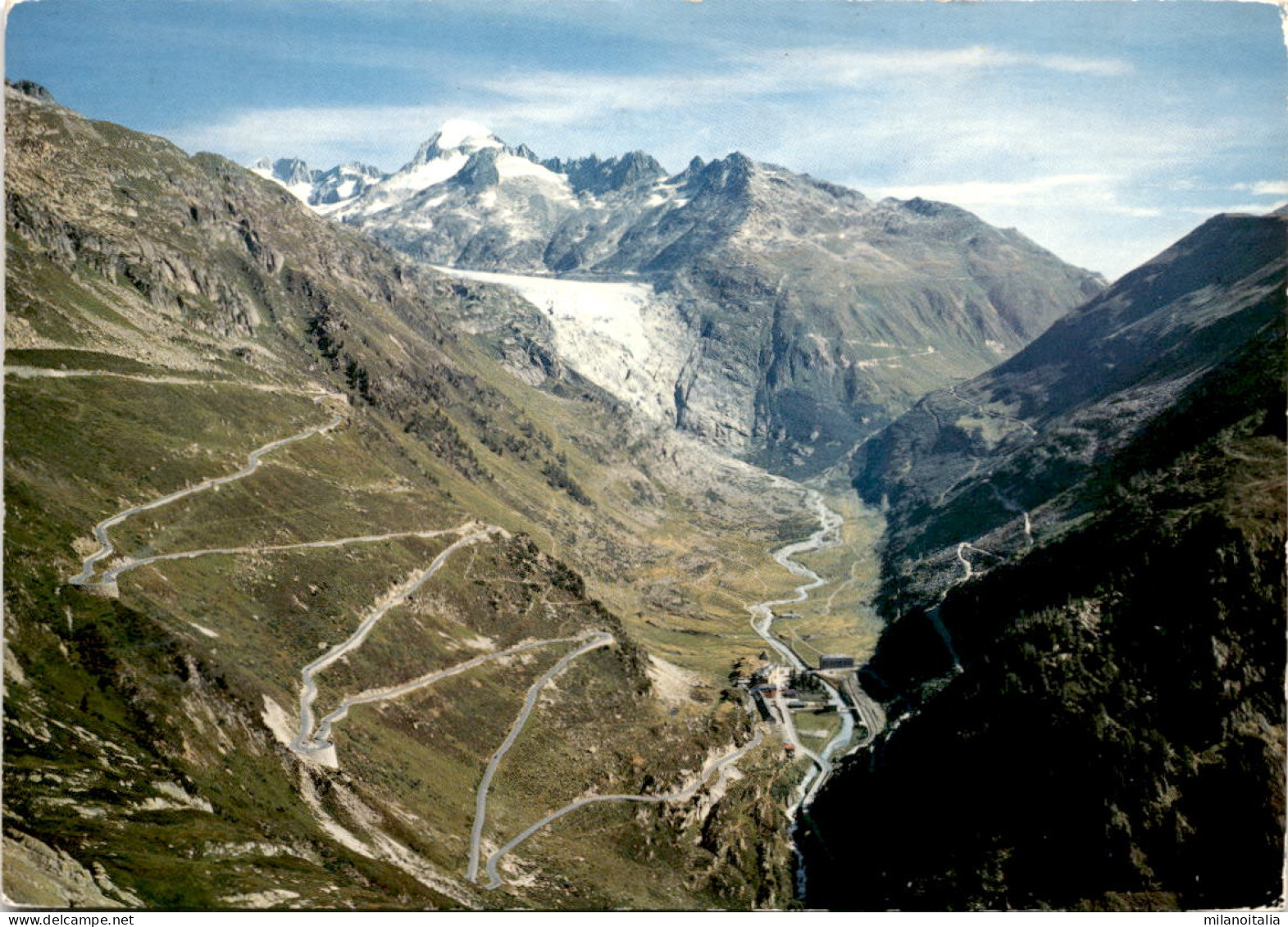 Gletsch Mit Grimsel Und Furkapass, Rhonegletscher, Galenstock (4620) * 24. 7. 1970 - Lens