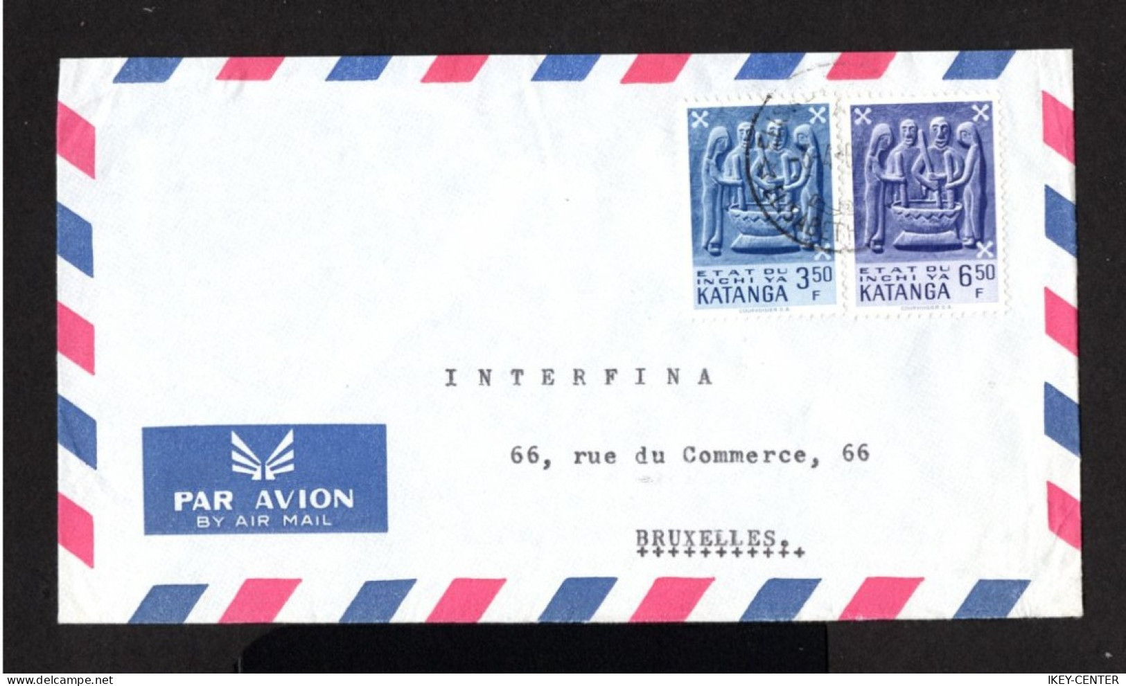 S4810-KATANGA-.AIRMAIL COVER ELISABETHVILLE To BRUSSELS (belgium). 1964.Enveloppe AERIEN - Katanga