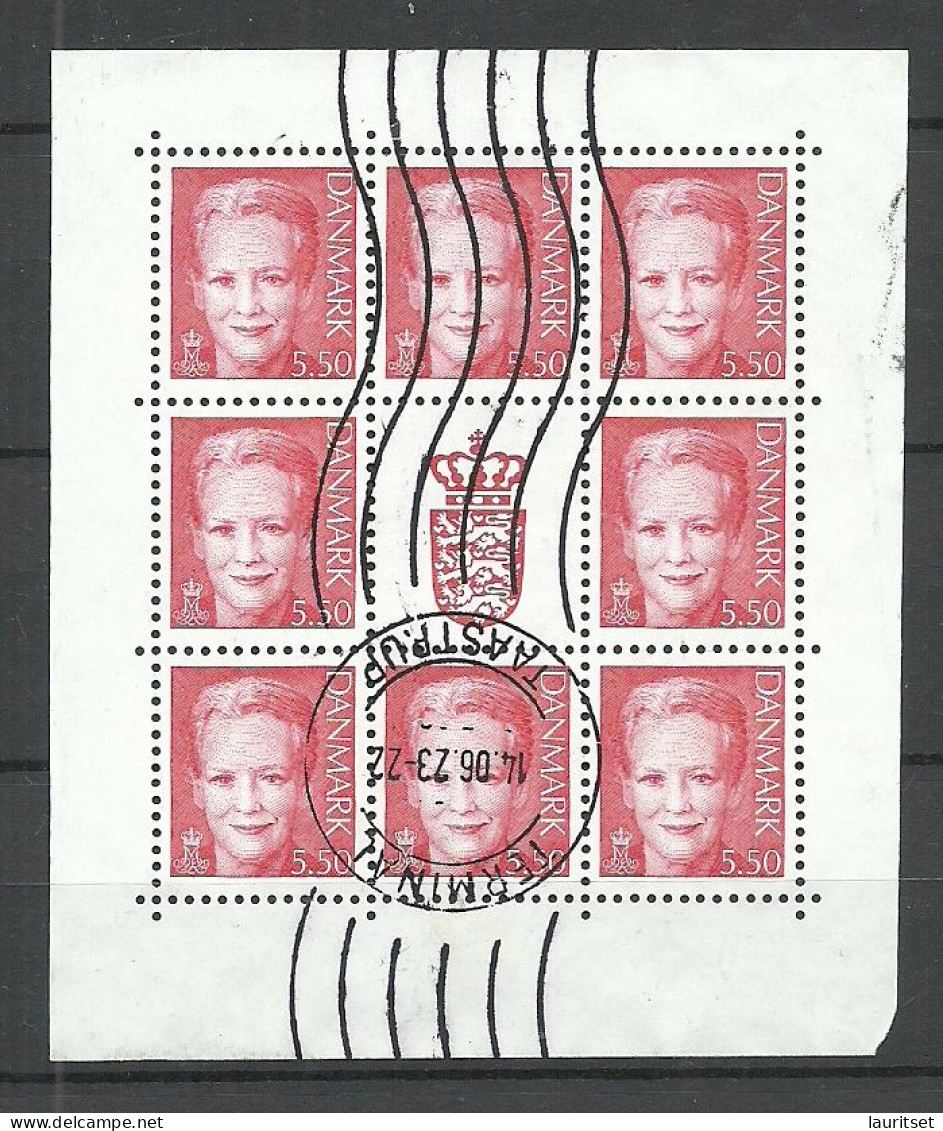 DENMARK Dänemark Königin Queen Margrethe 5.50 DKr As Complete Sheet Kleinbogen O - Blocks & Kleinbögen