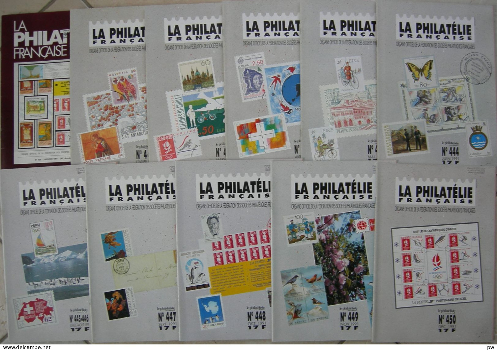 REVUE LA PHILATELIE FRANCAISE Année 1991 Complète (n° 439 à 450) - Français (àpd. 1941)