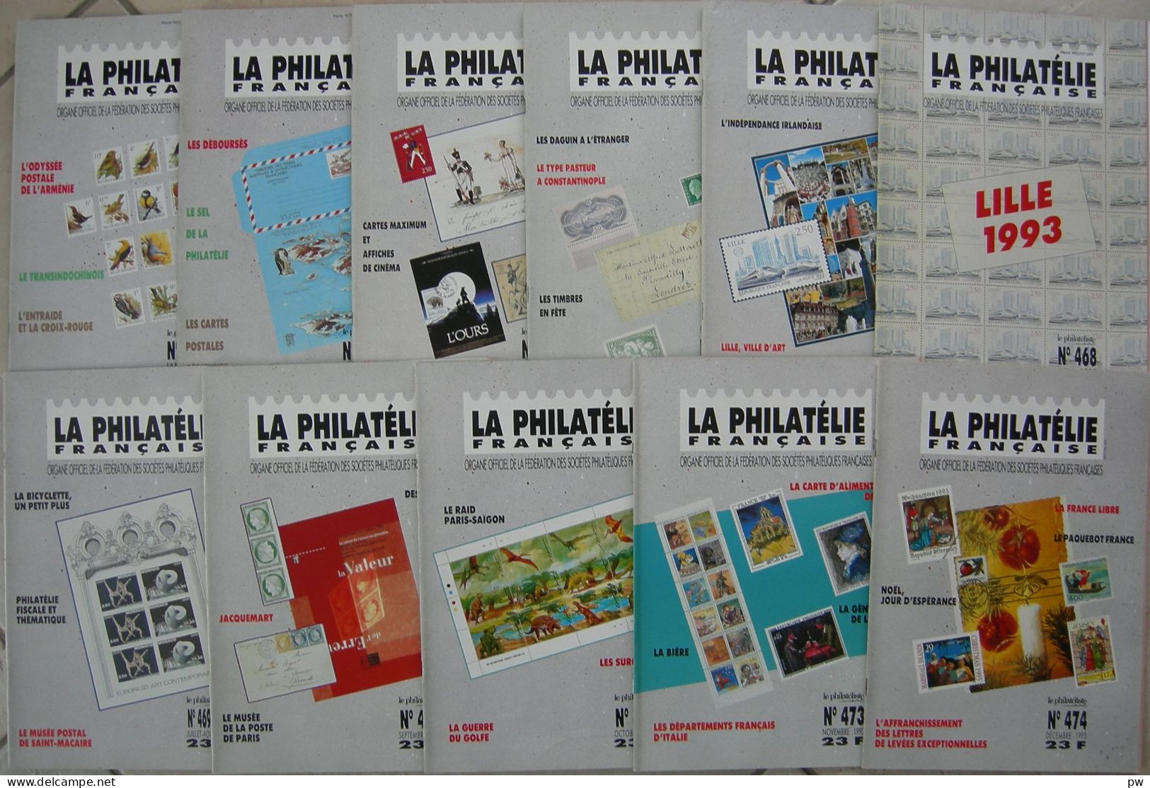 REVUE LA PHILATELIE FRANCAISE Année 1993 Complète (n° 463 à 474) - Français (àpd. 1941)