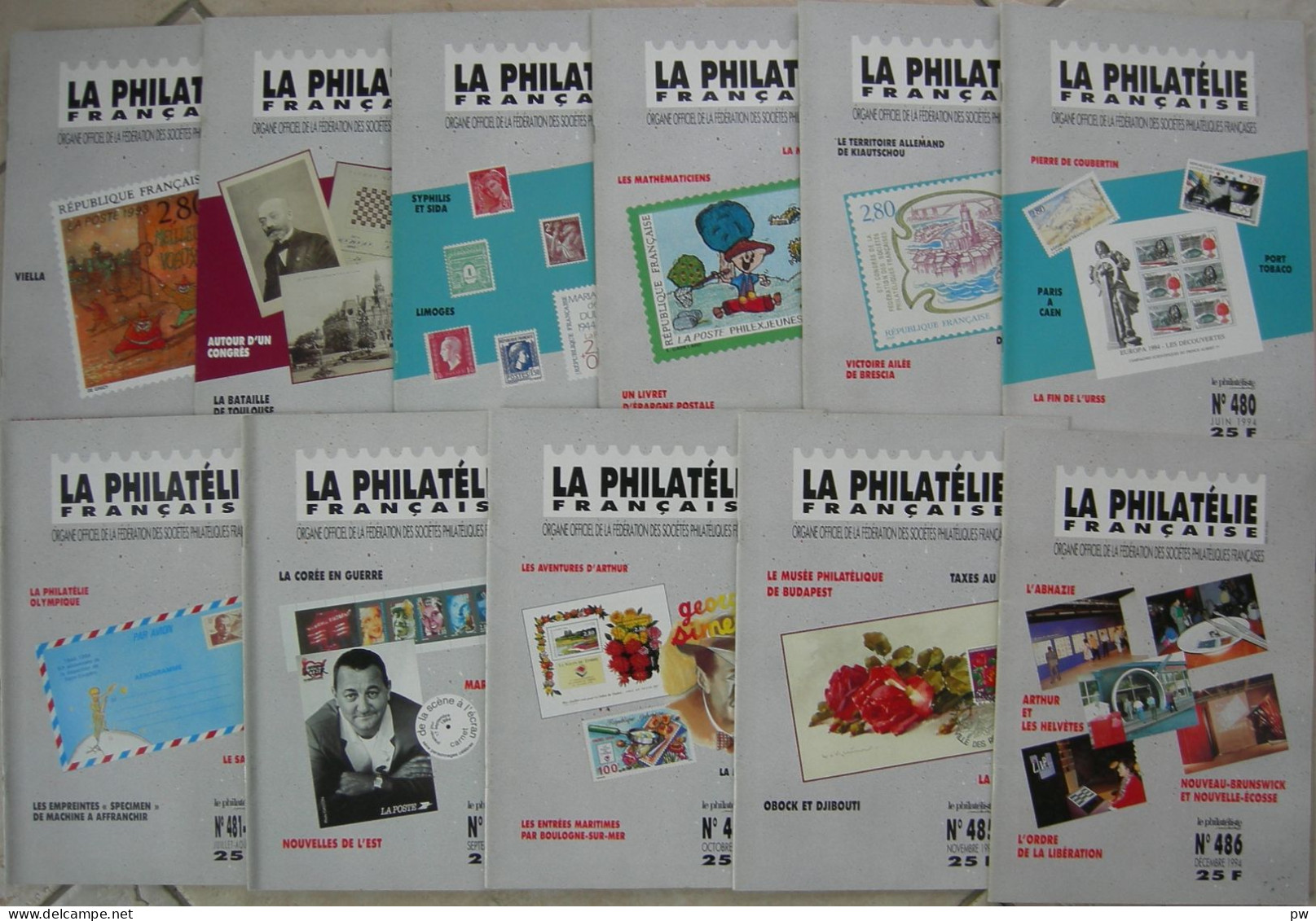 REVUE LA PHILATELIE FRANCAISE Année 1994 Complète (n° 475 à 486) - French (from 1941)