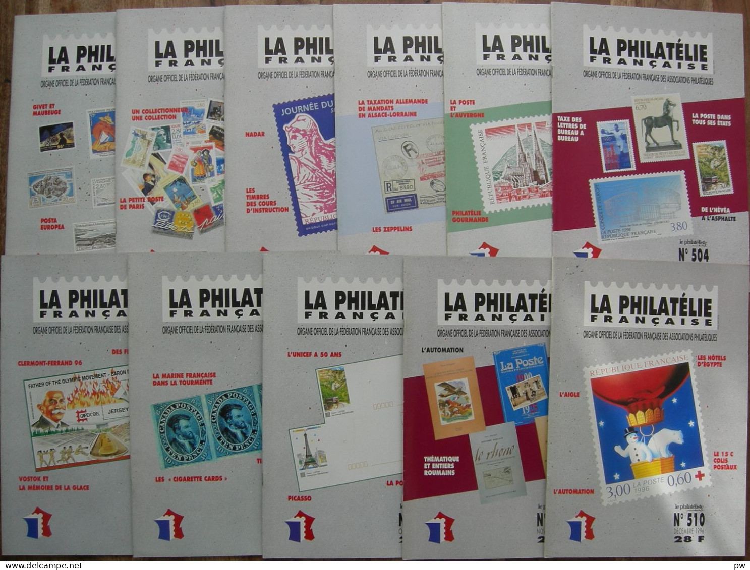 REVUE LA PHILATELIE FRANCAISE Année 1996 Complète (n° 499 à 510) - Francesi (dal 1941))