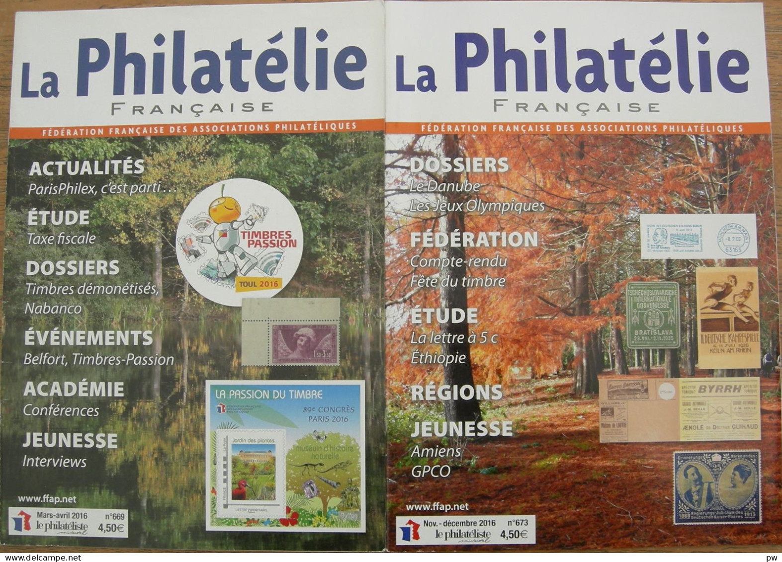 REVUE LA PHILATELIE FRANCAISE Année 2016 (n°  669 Et 673) - French (from 1941)