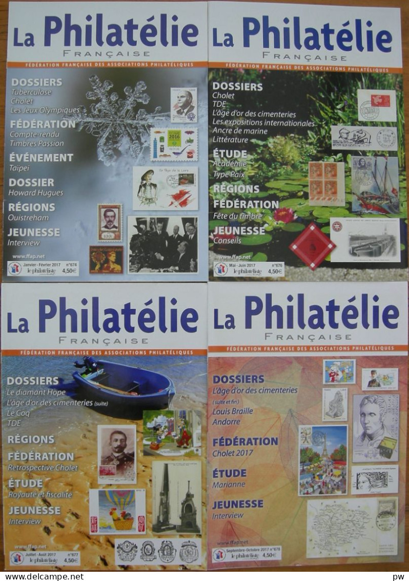 REVUE LA PHILATELIE FRANCAISE Année 2017 (n° 674, 676 à 678) - French (from 1941)