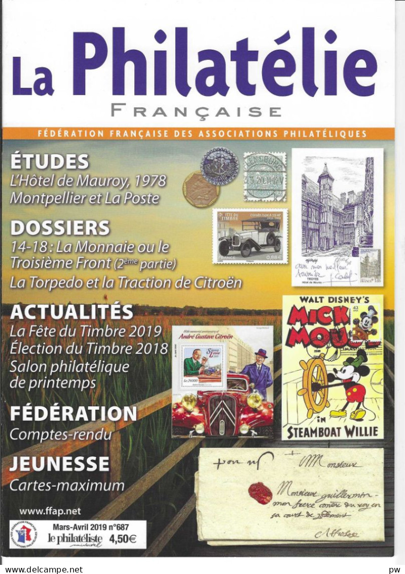 REVUE LA PHILATELIE FRANCAISE Année 2019 (n°  687) - Französisch (ab 1941)