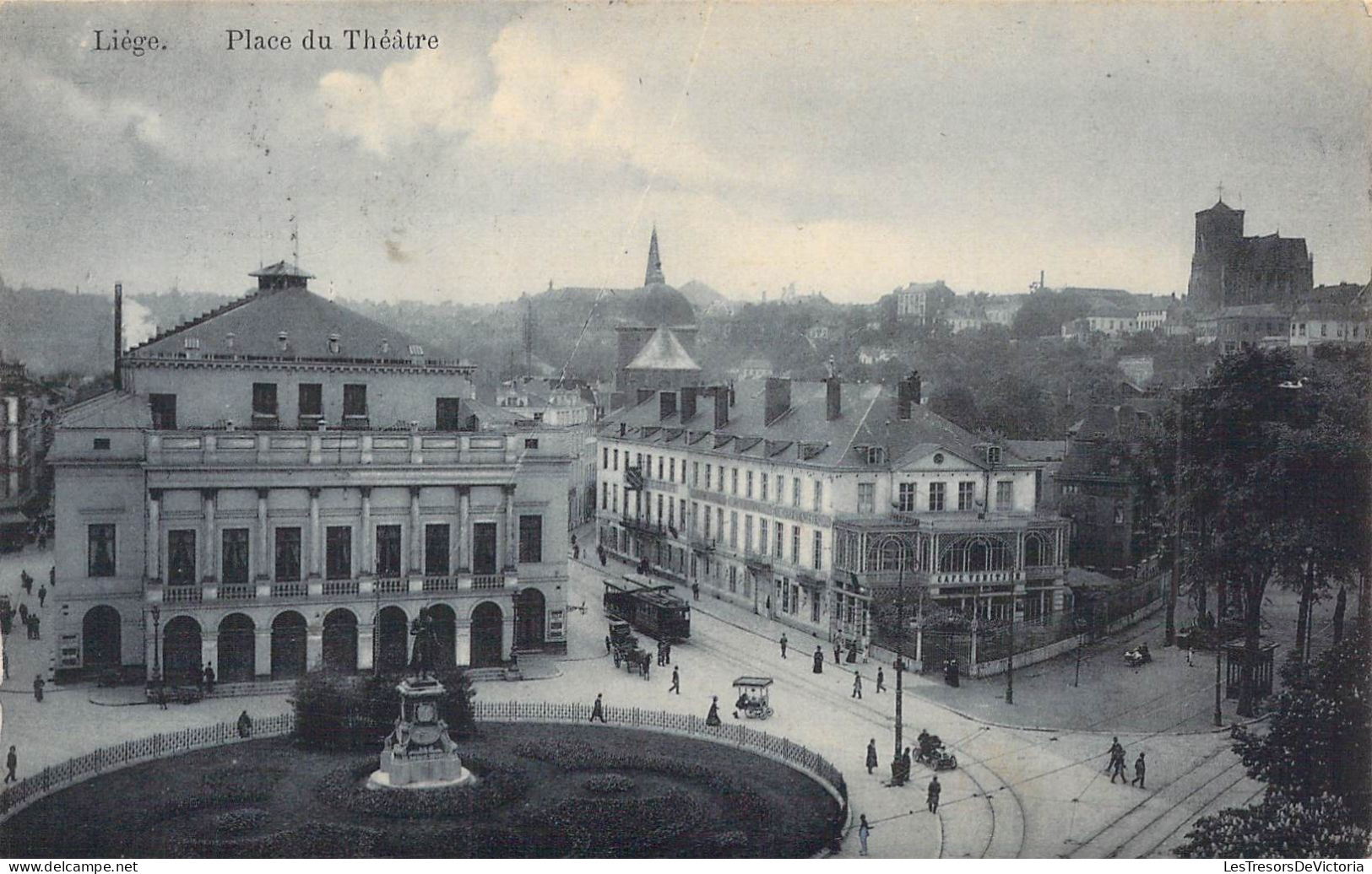 BELGIQUE - LIEGE - Place Du Théatre - Edition J M O - Carte Postale Ancienne - Lüttich