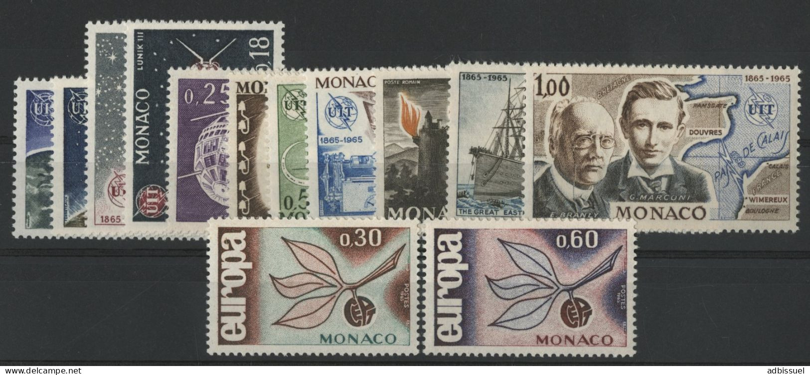 MONACO ANNEE COMPLETE 1965 Cote 21 € Neufs ** MNH N° 664 à 676 Soit 13 Timbres - Années Complètes