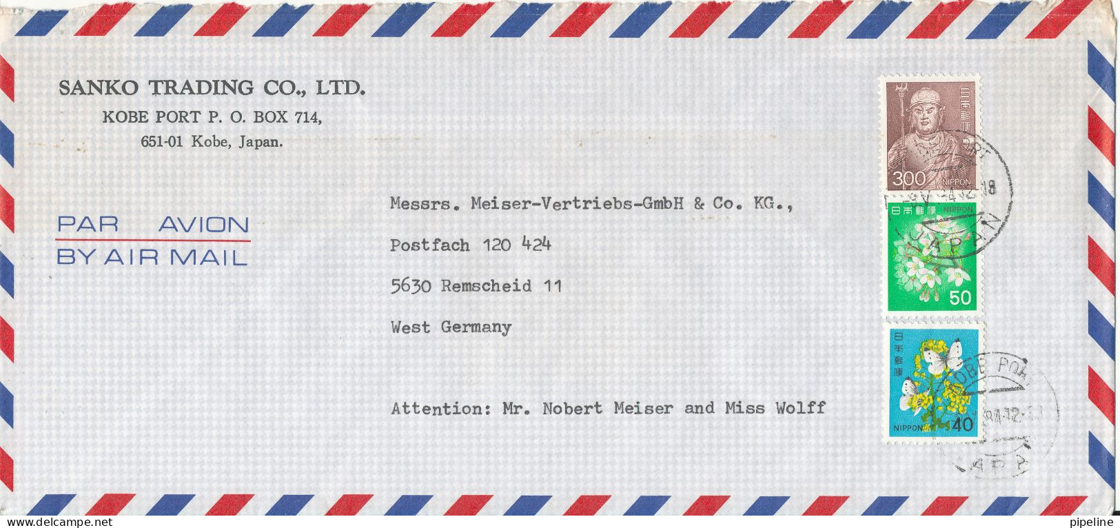 Japan Air Mail Cover Sent To Germany 9-5-1984 Topic Stamps - Brieven En Documenten