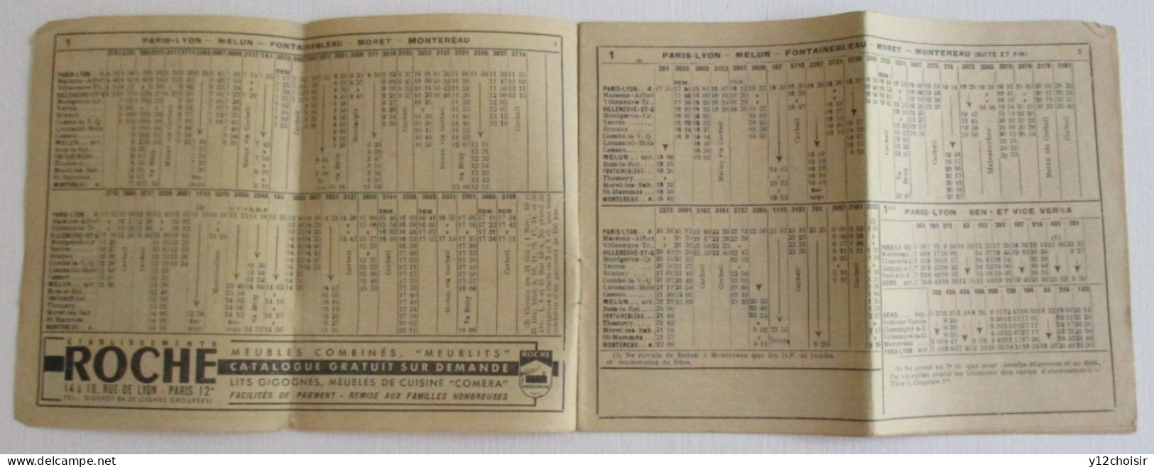 CARNET HORAIRE 1953 CHEMINS DE FER BANLIEUE SUD MELUN FONTAINEBLEAU MORET MONTEREAU ET SCEAUX MASSY SAINT REMY - Europe