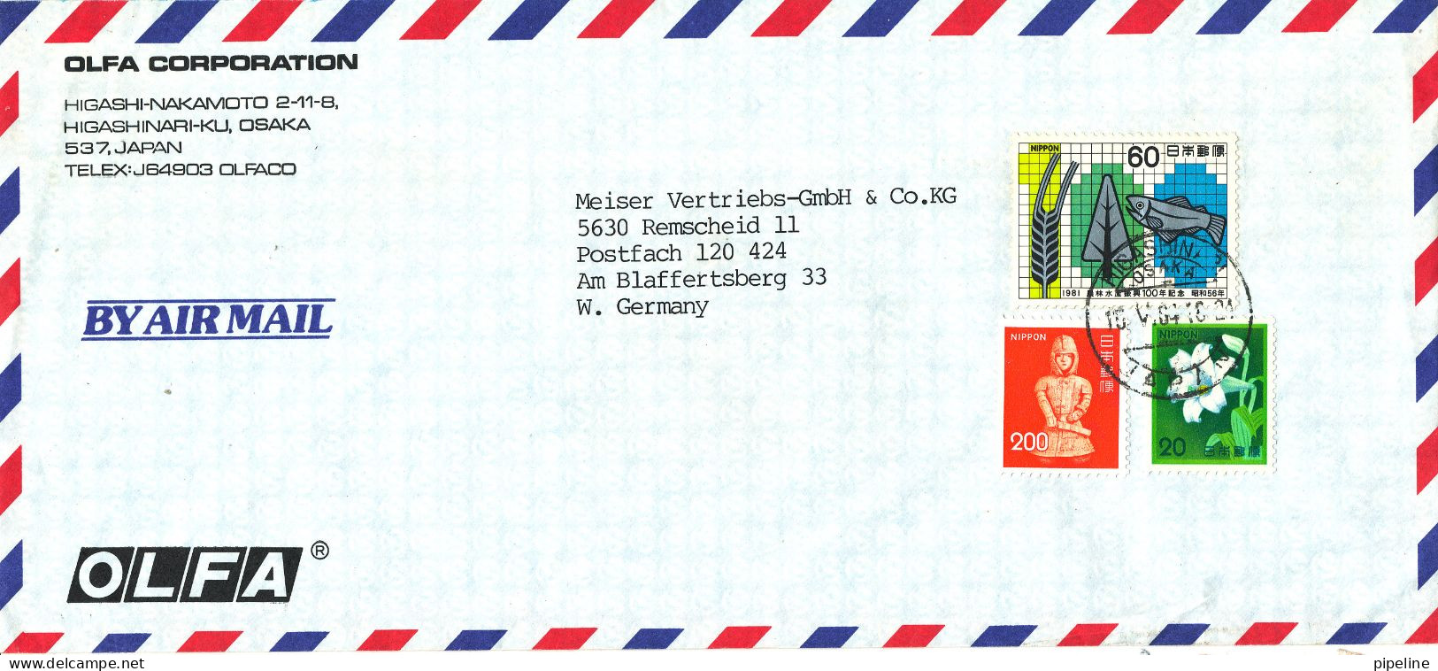 Japan Air Mail Cover Sent To Germany 15-5-1984 Topic Stamps - Lettres & Documents