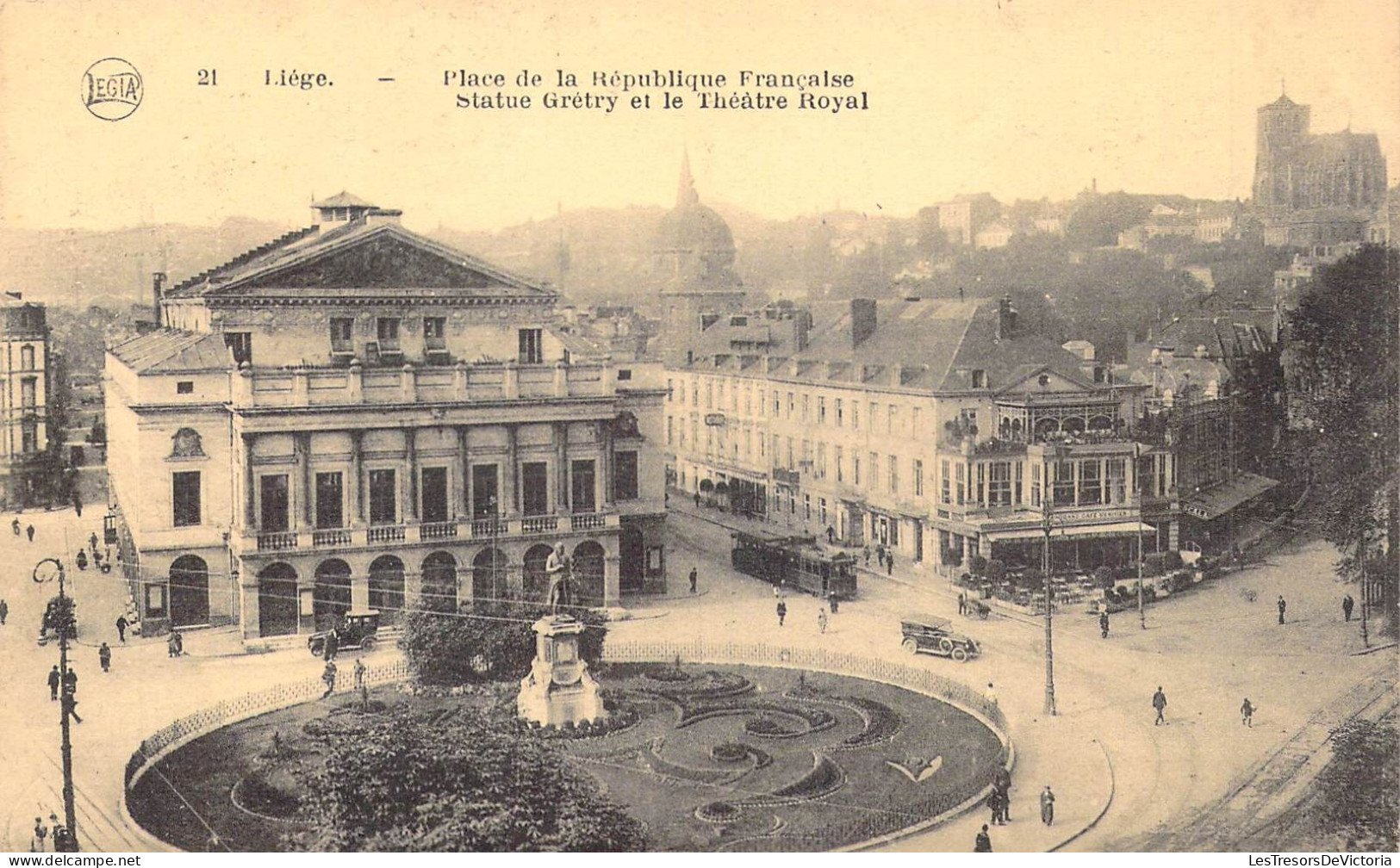 BELGIQUE - LIEGE - Place De La République Française - Statue Grétry Et Le Théâtre Royal - Carte Postale Ancienne - Lüttich
