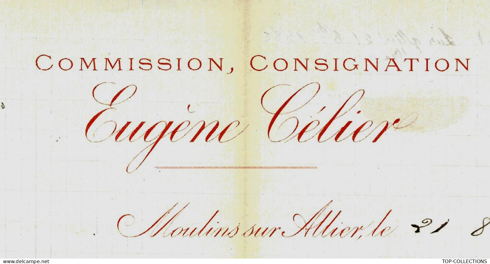 1882 ENTETE EUGENE CELIER Moulins Sur Allier Allier > Briqueterie Devenue Musée Baudot Les Touillards Ciry Le Noble - 1800 – 1899